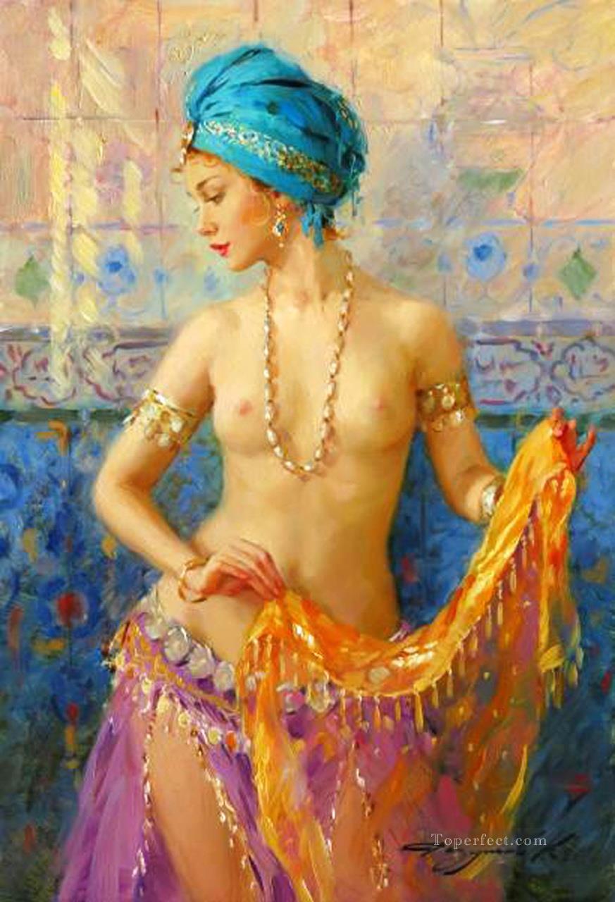 Pretty Lady KR 023 Impresionista desnuda Pintura al óleo